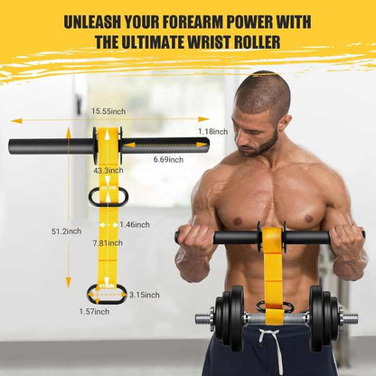 Wellshow Sport Wrist and Forearm Blaster Wrist Roller -Strength Training